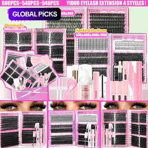 Lash Clusters Kit, Mega/ultra/Dramatic/Volume/Full/Spikes/ Bottom Lashes Clusters Kit WaterProof Lashwith Everything You Need for Beginners and Proficient, DlYat Home Easily, Soft comfortable Easy Apply Natural Lookfor Makeup Daily Life
