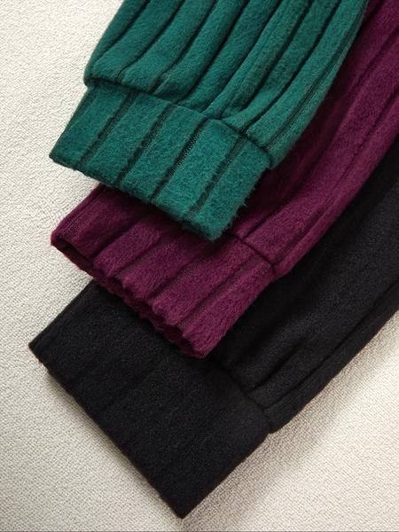 Women's Homecoming Set, 6-Piece Long Sleeve Hoodie Top & Ankle-Length Pants, Ribbed Brushed Fabric, Casual Comfortable Daily Wear, Winter Wear