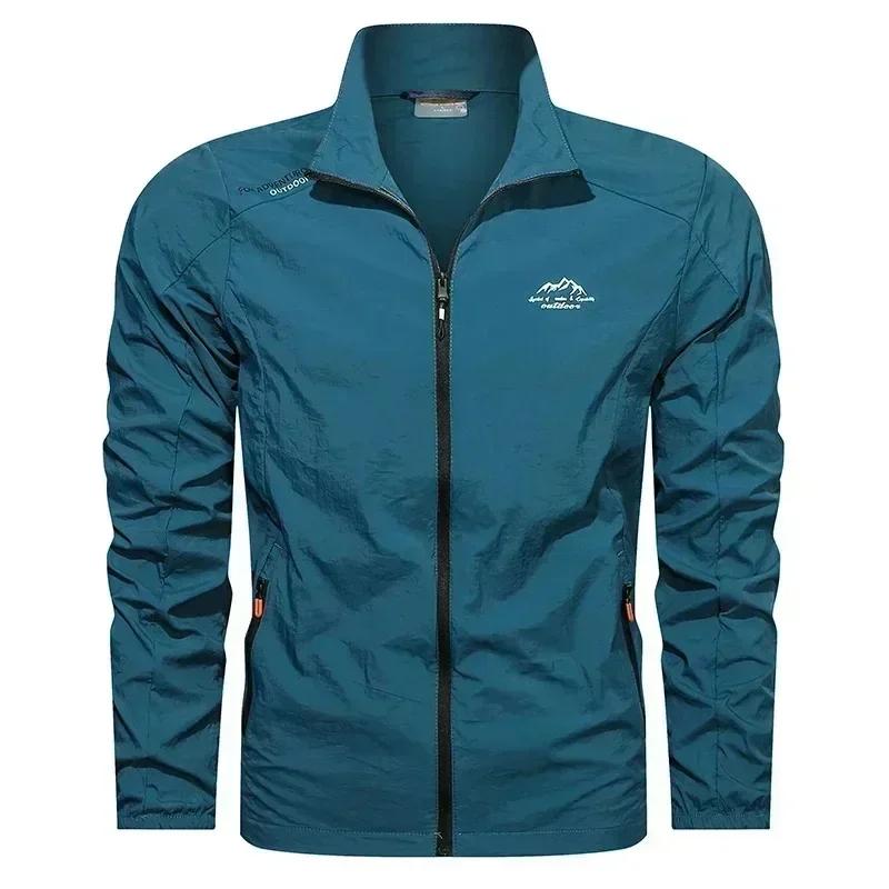 Kyn Apparel UPF100+ Men Summer Windbreaker Zip Pockets Uv Sun Protection Jackets Breathable Ultra-light Clothes Outdoor Skin Thin Coats Camp