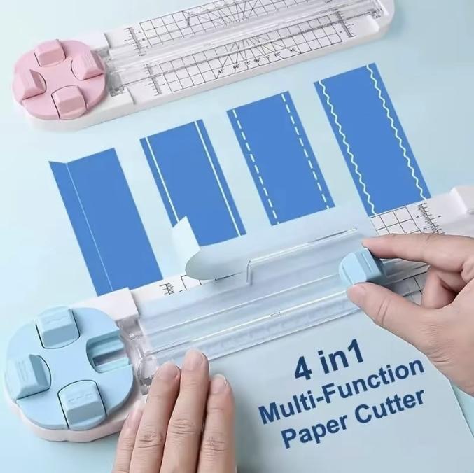 4-in-1 Paper Cutter & Trimmer for Straight, Wave,Perforated & Creasing| All-in-One Scrapbooking Tool for CraftPaper, Cardstock, Photos, Cards, Labels| Professional &Portable Paper Cutting Machine