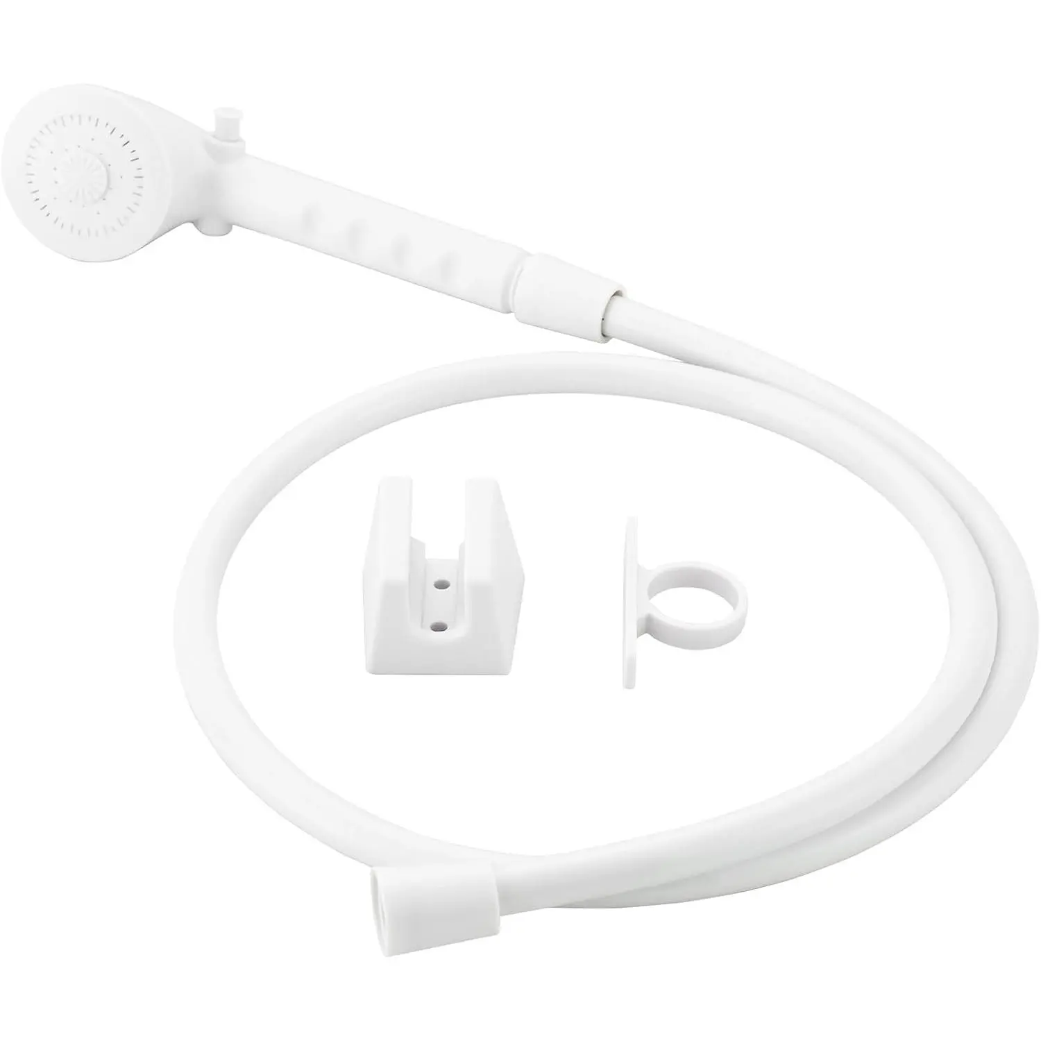 RV Shower  with Hose, Outdoor Shower, Non-Metallic Outdoor RV Shower Kits , Camper Shower  Kits with Hose Guide and Shower Wand Bracket Holder (White)