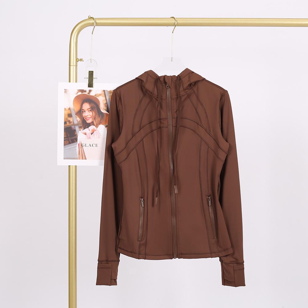 LULU  New hooded jacket for summer, thin, quick drying, slimming, tight fitting, sports and elastic jacket, slim fit