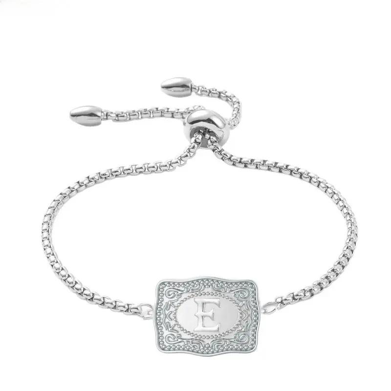 26 English Alphabet Belt Buckle Bracelet Embossed Copper Bracelet Belt Buckle Bracelet Jewelry