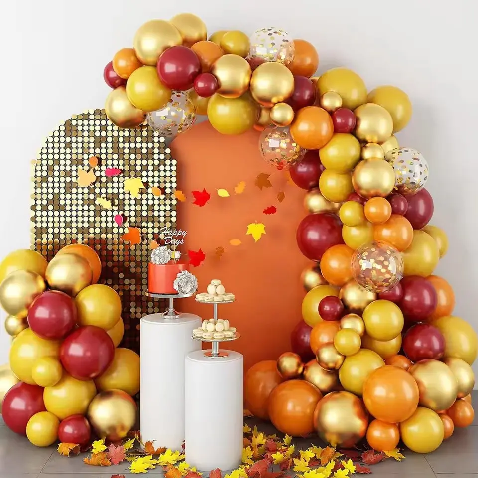 105pcs Autumn Balloon Garland Set, Thanksgiving Balloon Arch, Ideal for Indoor Outdoor Fall Theme Party Decorations