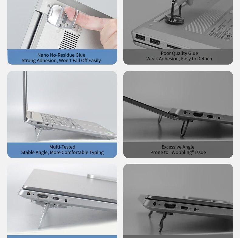 Zinc alloy laptop invisible stand bracket mini portable height-increasing foot pad cooling rack base pad