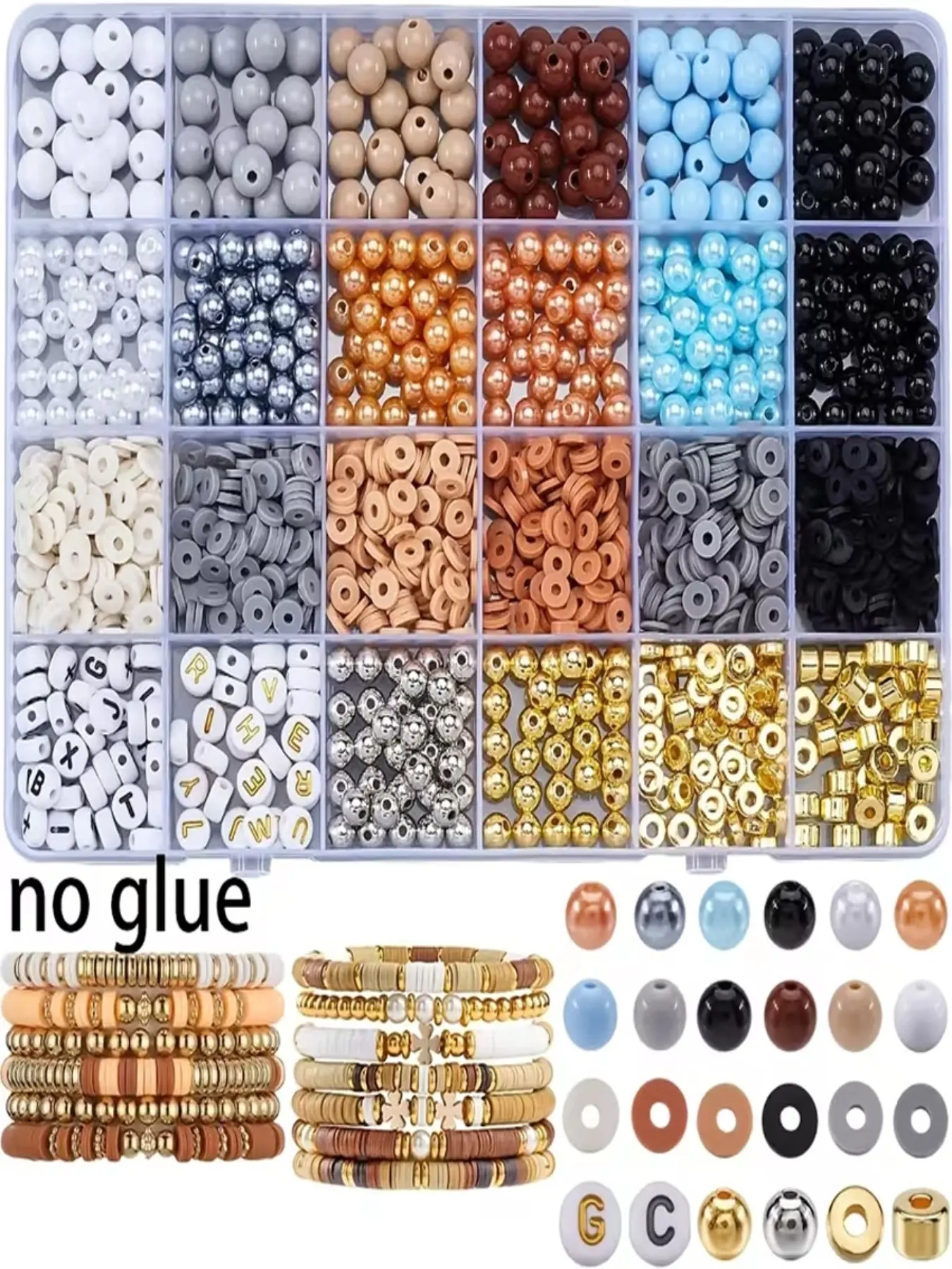 Vibrant Friendship Bracelet Set, 2220 Pieces, Polymer Clay Beads, Round Beads, Spacer Beads, Letter Beads, DIY Jewelry Making, Bead Bracelet Making Kit