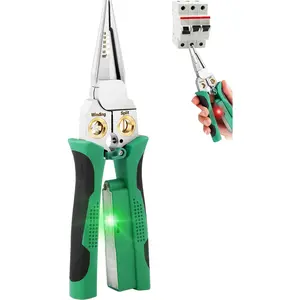 A Man's Tools 8 In 1 Wire Strippers with Voltage Tester, Wire Stripping Tool, Cable Cutters with Plier, Twister, Crimper, Splitting, Multifunctional Cable Stripper Tool for 10-18 AWG for Electrician Work