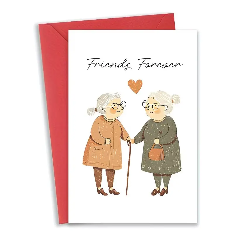 Charming Friendship Card, Forever Friends Greeting Card, Perfect for Best Friends, Soul Sisters, Bestie, Classmate, Colleague, Birthday Thank You Card