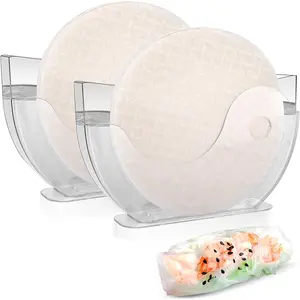 2 Pack Spring Roll Rice Paper Water Bowl Dipper and Holder
