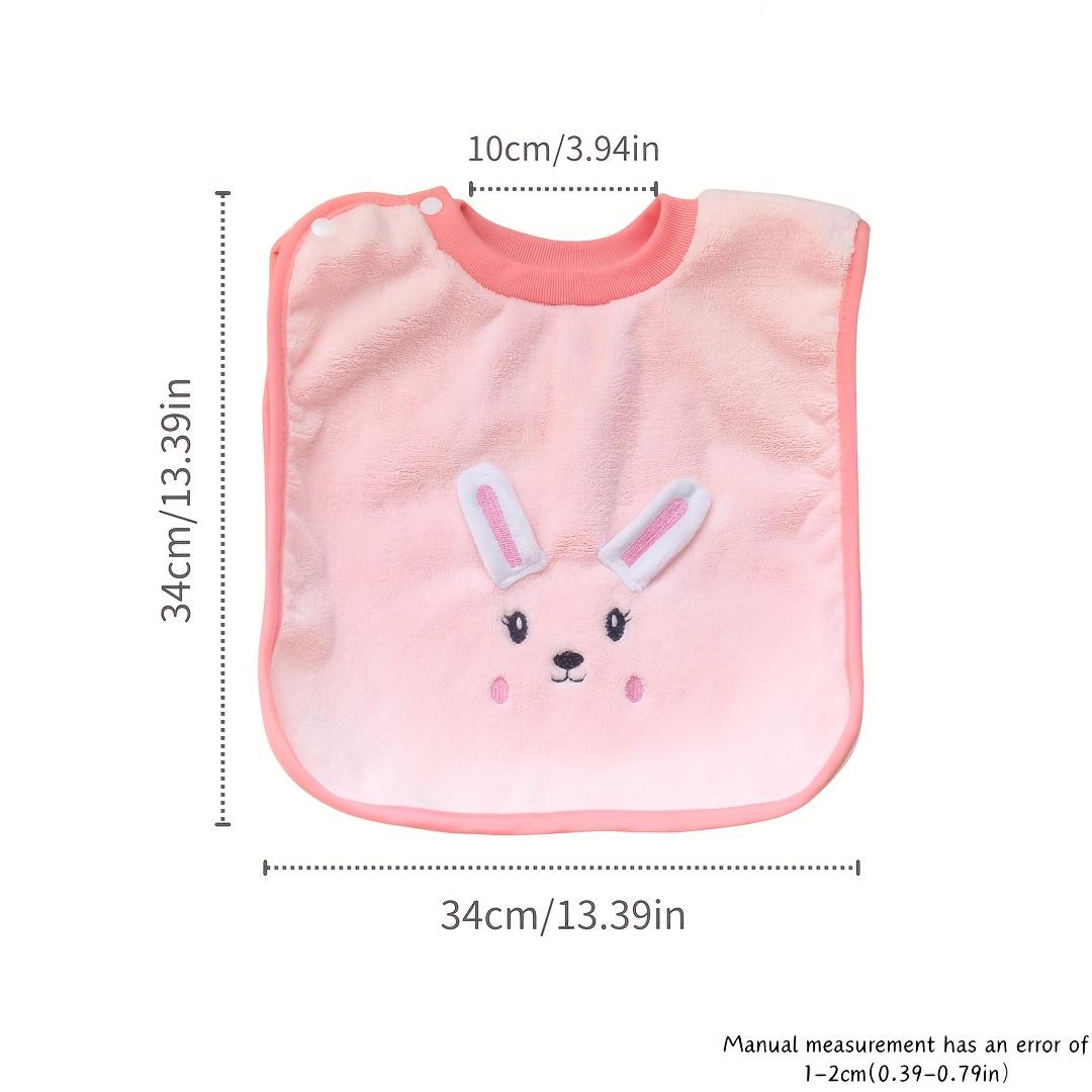 1pc Reversible Coral Velvet Baby Bib with 3D Cartoon Design - Dual ...