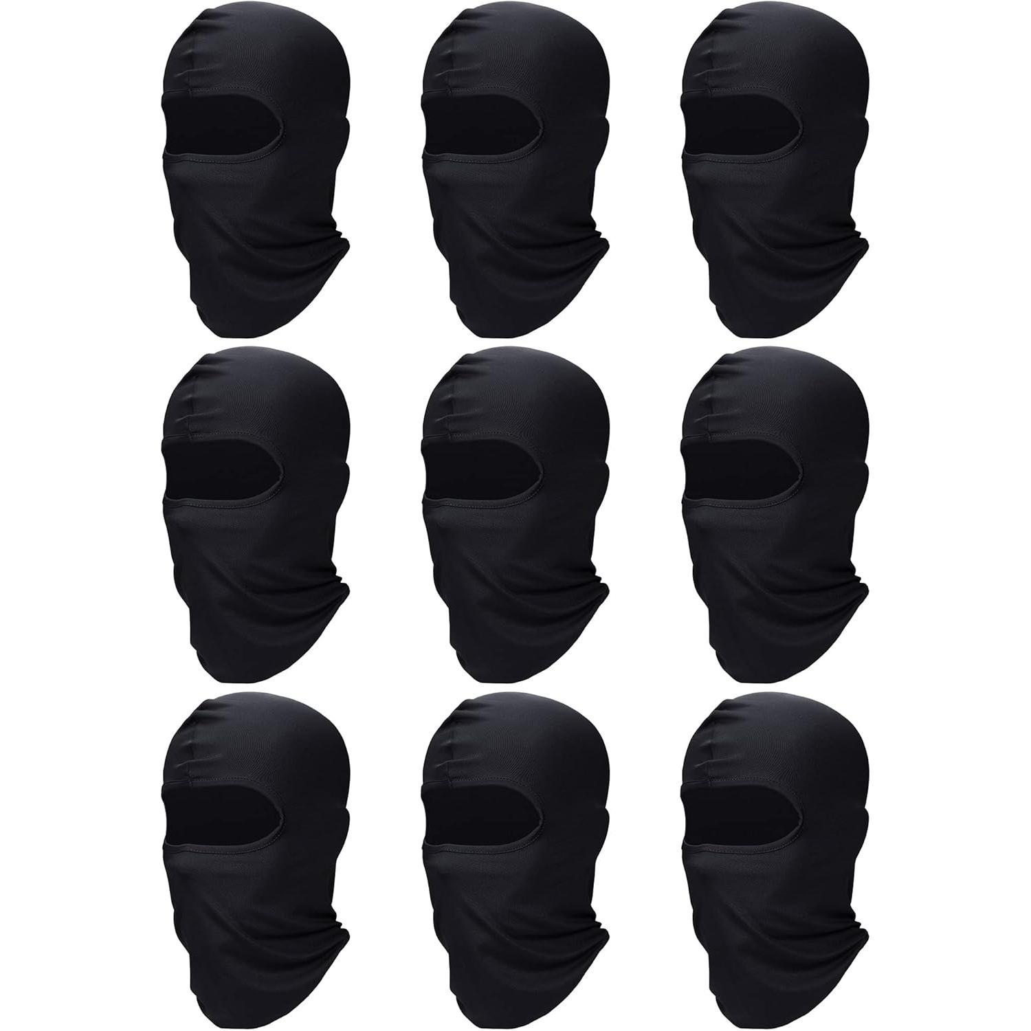 9/8/6 Piece Ski Mask Set - Balaclava Full Face Gaiter Masks for Men,Black,Muti-Color Breathable Hoods for Outdoor Sports Use,Hand Tools Kits
