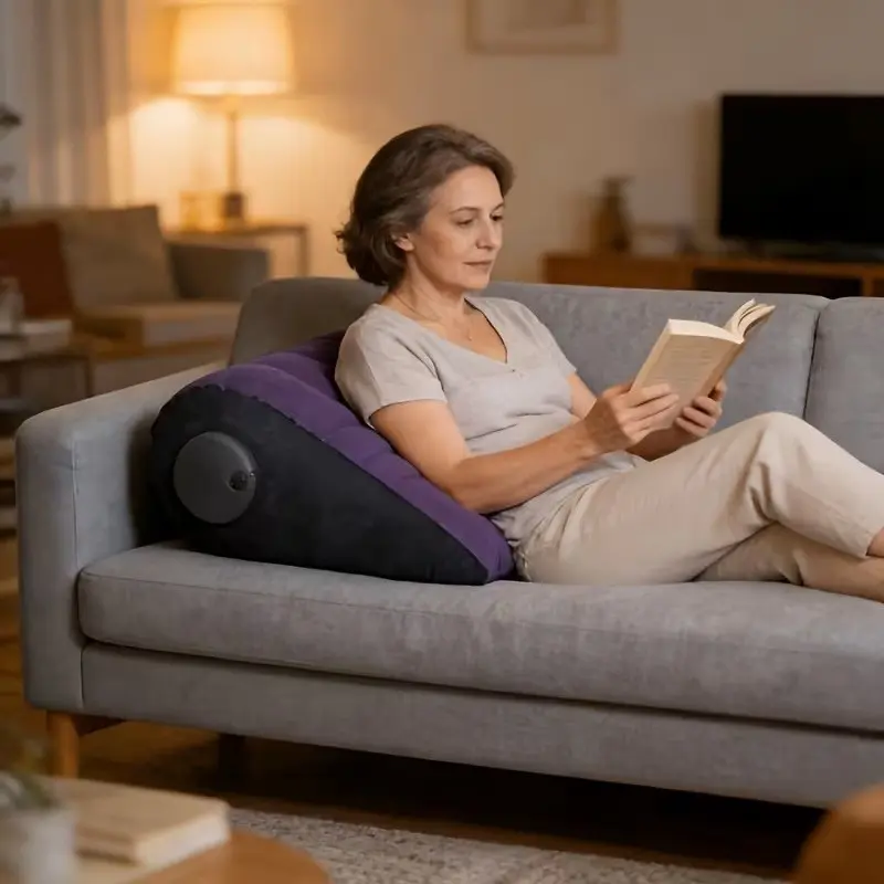 Portable Multi-Functional Inflatable Triangle Pillow, Adjustable Support for Side Sleep, Lie Down, Sit, Ideal for Home, Office, Travel, Sleep Cushion