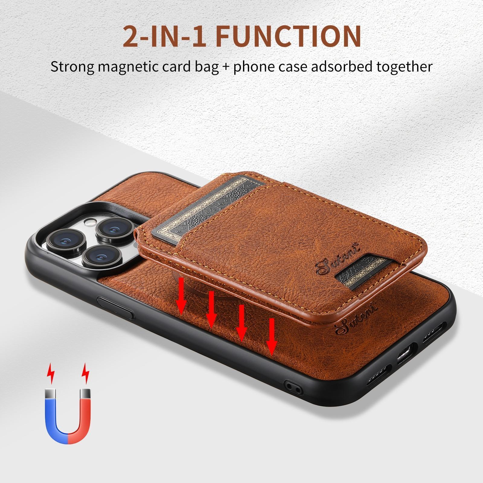 2IN1 MagSafe Case For iPhone 17 16 15 Pro Max 14 Magnetic Card Slot Flip Wallet Luxury Retro Style Magnetic Removable 2in1 Leather Wallet Card Slot Phone Case Stand Cover