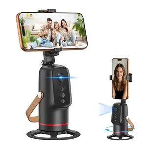 Automatic Face Tracking Tripod with Gesture Control, 360° Rotatable Phone Holder for Live Streaming, Vlogging, Video Recording