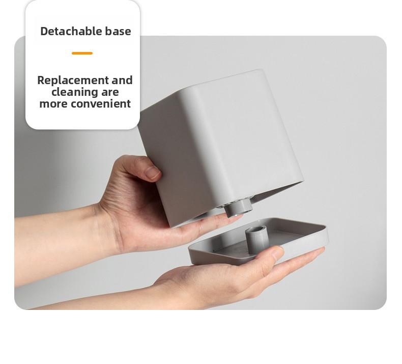 Home-use no-drill toilet brush with base, wall-mounted long-handled toilet brush, high-quality plastic wall-mounted toilet brush