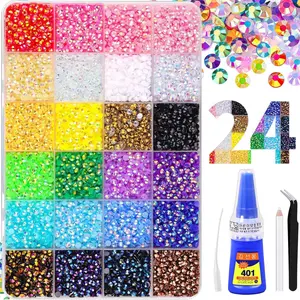 10000Pcs 24 Colors Jelly Synthetic Rhinestones for Bedazzling, Diy Rhinestone, bedazzled bedazzling kit 3mm Multicolor Resin Flatback Synthetic Gems for Diamond Art, Bedazzler Kit for Crafting Book Shoes Nail Art