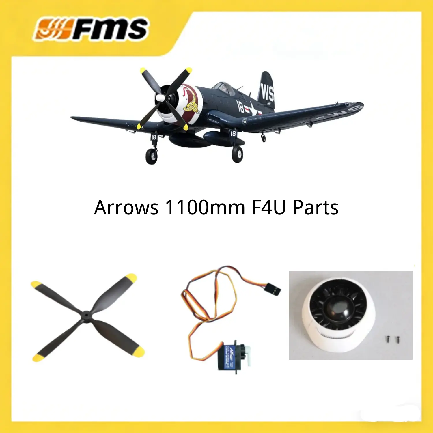 1100mm F4U-4 Corsair Plastic Parts, Electric Remote Control Toy Accessories (Not an Airplane), Model Building Kits