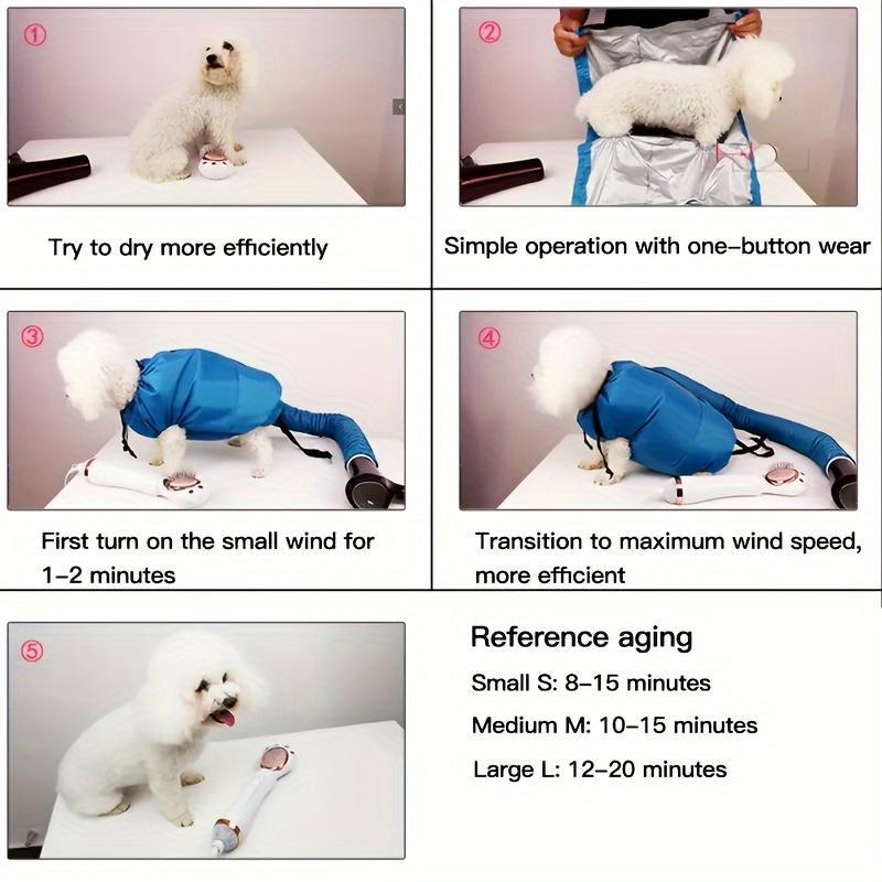 Quick Hands-Free Pet Drying Bag - Dog Cat Rabbit Bath Grooming | Fast 5-10 Min Drying, Anti-Hair Flying, Portable Foldable Design for All Pet Sizes Quick Hands-Free Pet Drying Bag - Dog Cat Rabbit Bath Grooming | Fast 5-10 Min Drying, Anti-Hair Flying, Portable Foldable Design for All Pet Sizes