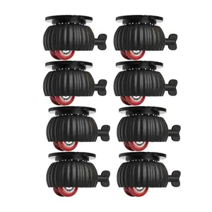 8-Piece Adhesive Swivel Casters, No Drilling Installation, Smooth Silent Ball Bearing, Durable Thick Base, Ideal for Home Furniture