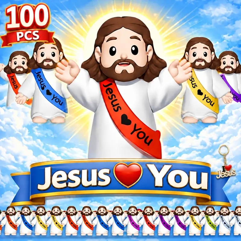 100pcs PU Material Figurine Set - Creative "Loves You" Party Favors, Centerpiece Decorations, Gifts for Church Events, Easter, Christmas
