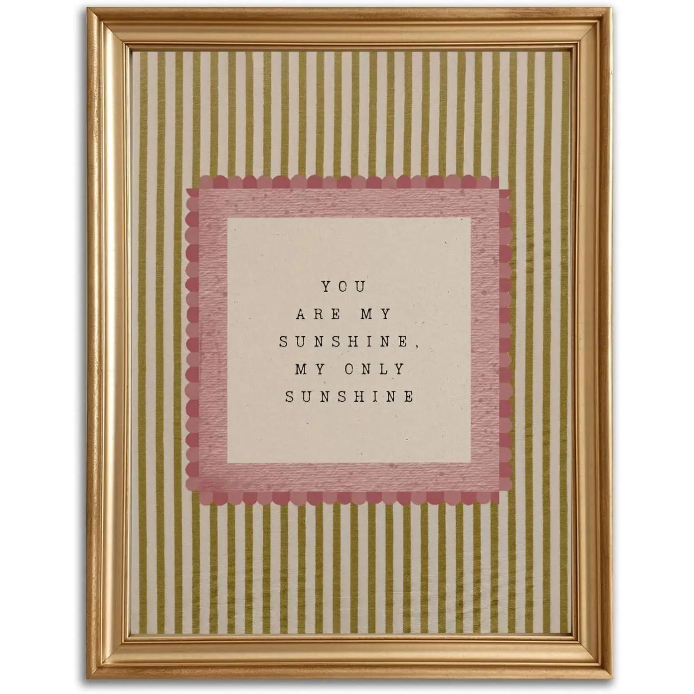 Kids Nursery Wall Art Vintage Nursery Wall Decor Poster, 12"x16" Unframed | You Are My Sunshine Canvas Prints, Neutral Striped Kid's Room Decor, Girl Boy Bedroom Poster, Farmhouse Kids Room Decoration