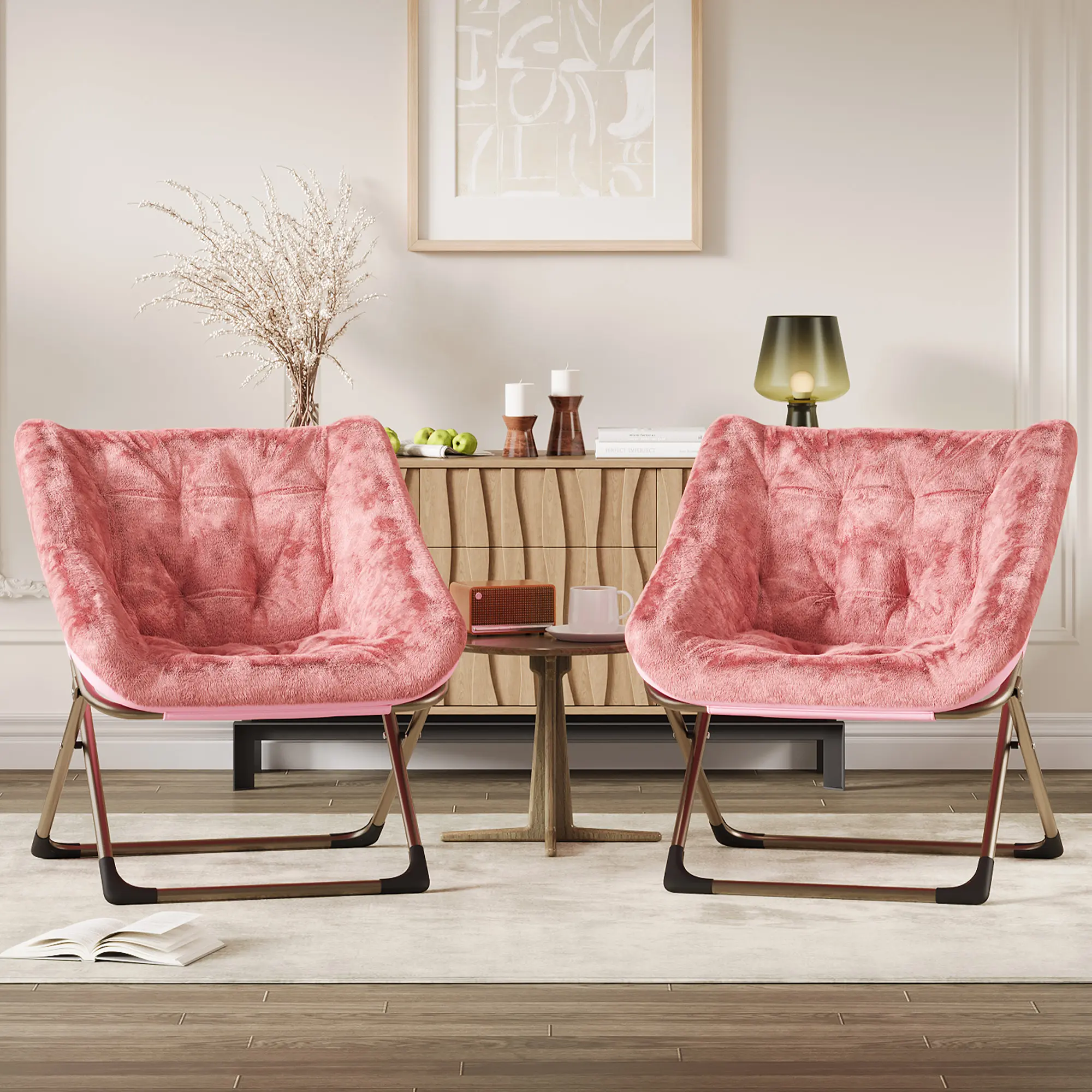 Pink (rabbit fur No. 23) with gold legs