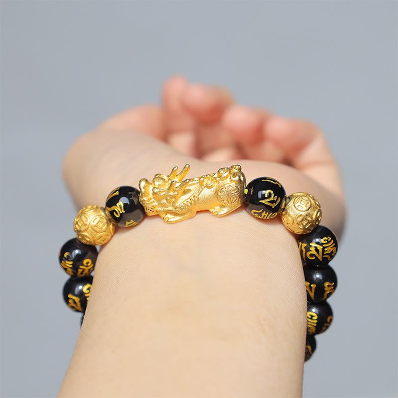 BuddhaStones FengShui PiXiu Obsidian Wealth Adjustable Money Lucky Bracelets For Women Men Faith Wear Jewelry