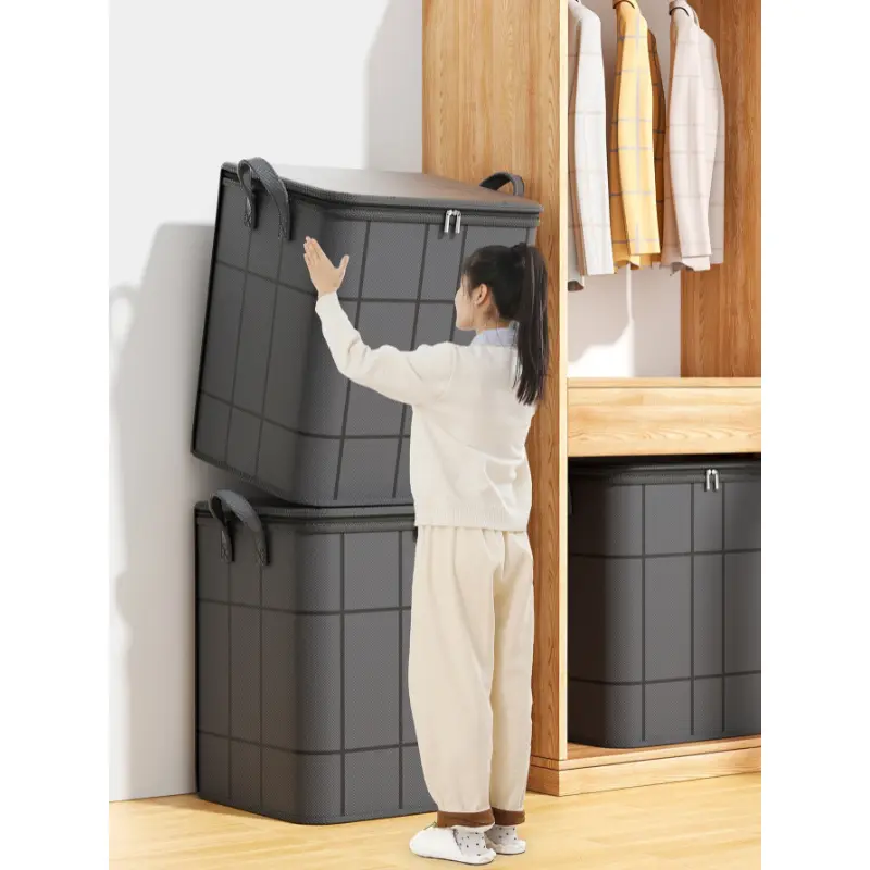 Large Capacity Fabric Storage Bin - Multi-Purpose Resealing Organizer for Clothing, Blankets, Comforters, Bedding - Ideal for College Dormitories Storage Organization, Organizer Storage