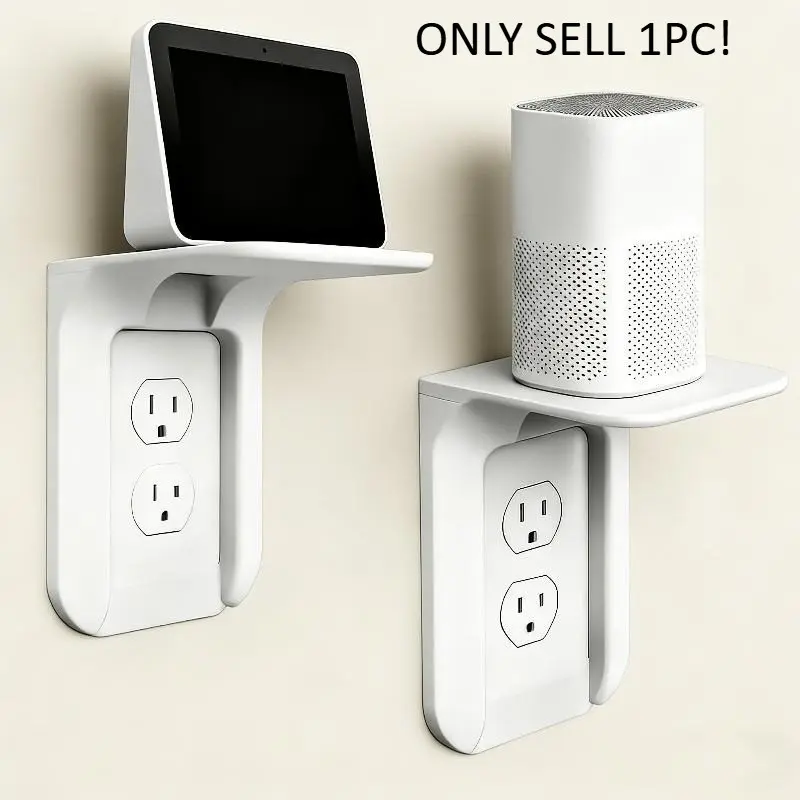 1PC Wall-Mounted Socket Organizer with Cable Management, Socket Saver, Space-Saving Bathroom Shelf, Smart Home Decor, Ideal for Living Room & Bedroom