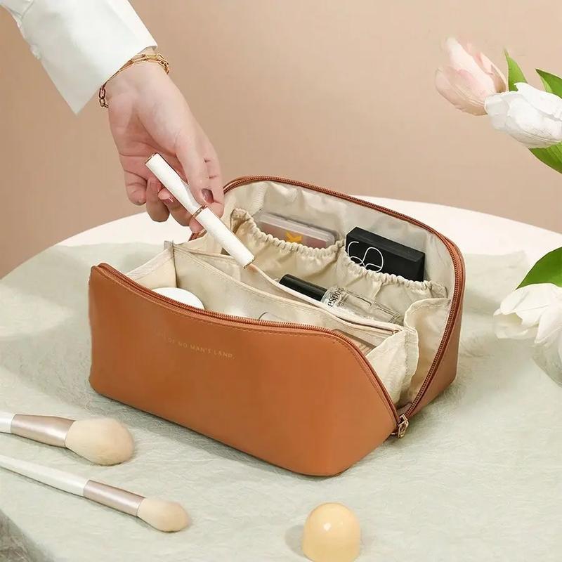 Sleek Luxury Travel Makeup Bag - Large Capacity Portable Handheld | Water-Resistant Multiple Pockets | Travel/Everyday Must-Have Sleek Luxury Travel Makeup Bag - Large Capacity Portable Handheld | Water-Resistant Multiple Pockets | Travel/Everyday Must-Have