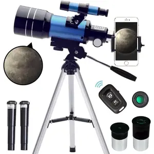 Telescope for Adults & , 70mm Aperture (15X-150X) Portable Refractor Telescopes for Astronomy Beginners, 300mm Professional Travel Telescope with A Smartphone Adapter&  Remote