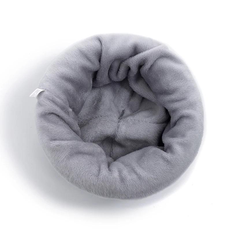 Unisex Letter Label Chic Winter Warm Hat Stylish Fleece Cozy Beanie Hat For Men Women Outdoor Thicken Ski Sports Knitted Hat