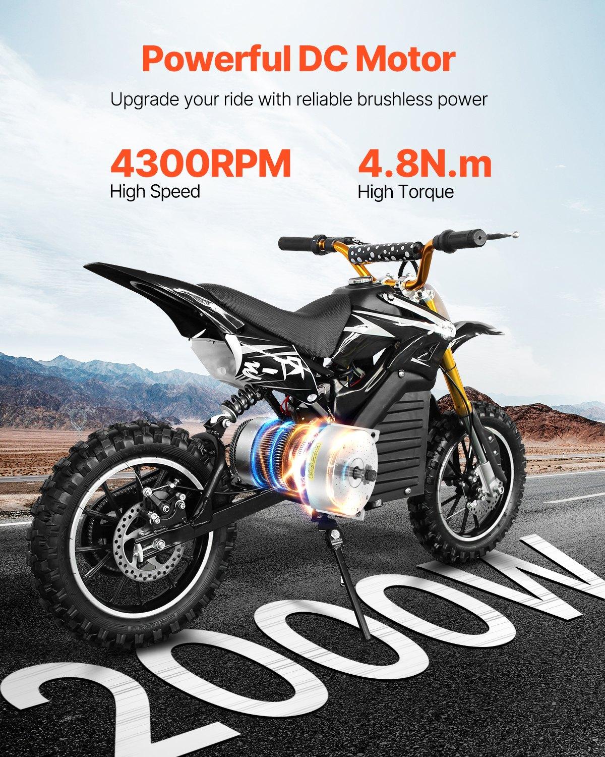VEVOR 2000W Electric Brushless DC Motor Kit - 48V 4300rpm Motor with Upgraded Speed Controller for Go Karts E-Bike Motorcycle Scooter