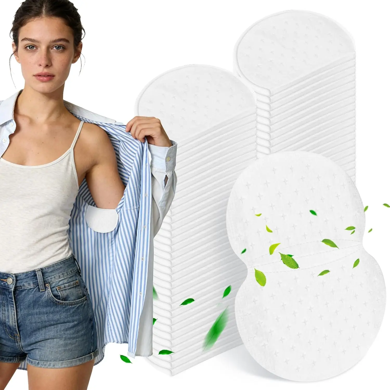 Armpit Sweat Pads, 80 Packs Underarm Sweat Pads for Women and Men, Disposable Sweat Pads for Under Arms, Extra Adhesive Armpit Shields, All-day Underarm Defense