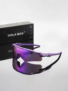 Fashion Sporty Half-Frame Sunglasses, Unisex Road Cycling Gear Windproof Outdoor Glasses, All Seasons Plain Design, PC Frame Material