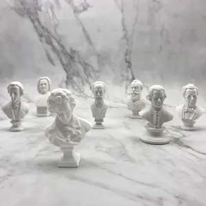Mini 2.7 Inch Greek Bust Home Decor Mini Resin Figure Sculpture Beethoven Bust Music Composers Greek Statues Crafts Replica 7 Piece/Set (Musician)