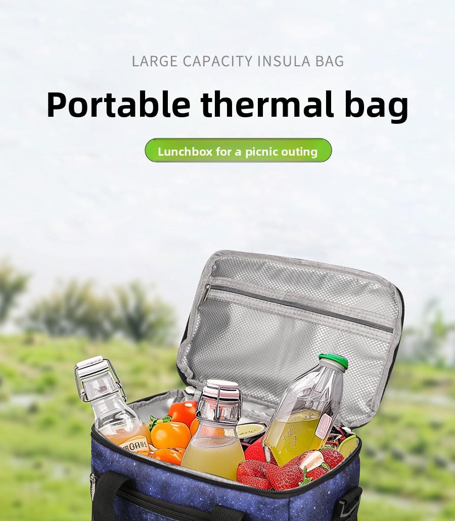 Insulated lunch bag, portable outdoor breast milk lunch bag, Oxford cloth lunch bag for bringing food to work