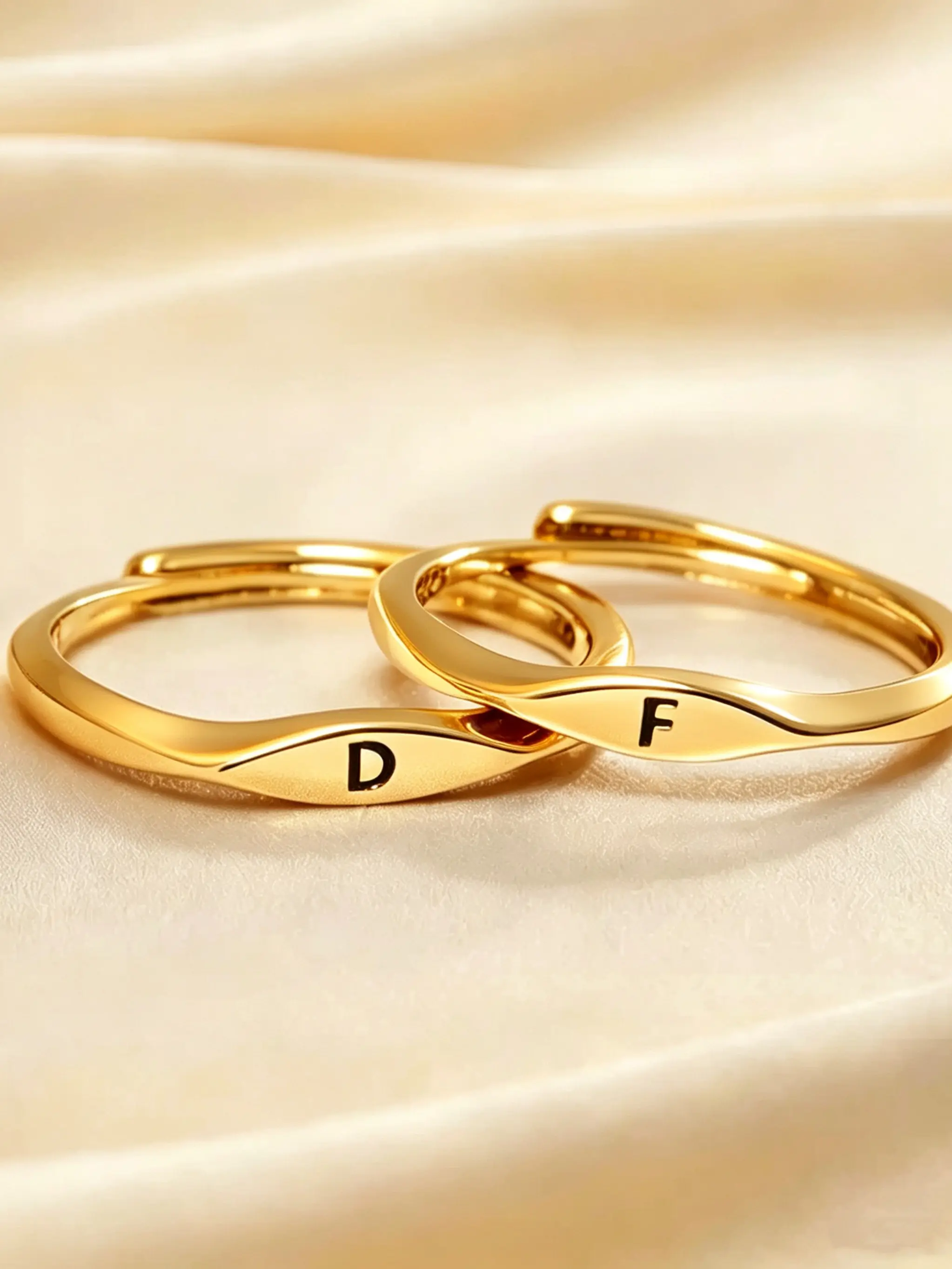 Minimalist 14k Gold Filled Letter Ring, Thin Signet Initial Ring for Stacking, Non-Tarnish Dainty Jewelry, Elegant Fashion Accessory, Fashion Stackable Rings
