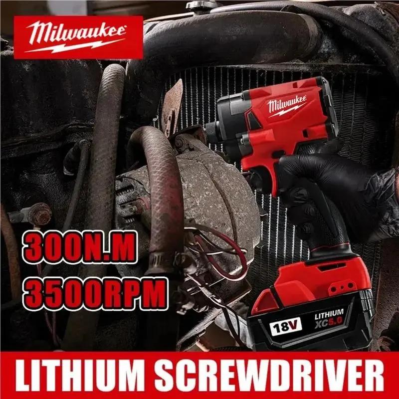 Milwaukee Cordless Impact Durable Drill 18V Lithium Battery Brushless High Torque Electric Tool