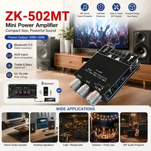 2.1-channel audio receiver power amplifier module, 2.1-channel Bluetooth-compatible audio amplifier module, 50W*2+100W BT amplifier module, Stereo Amplifier Module