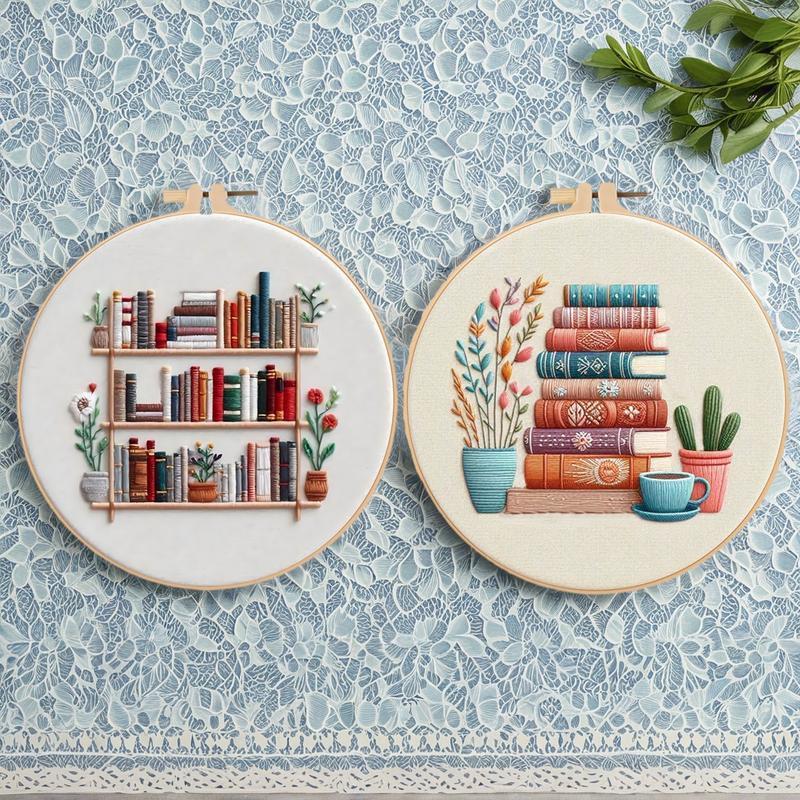 2026 New Style DIY Embroidery Kit for Beginners – Book & Potted Plant Cross Stitch Set with Full Supplies, TikTokShopBlackFriday Deal Thanksgiving
