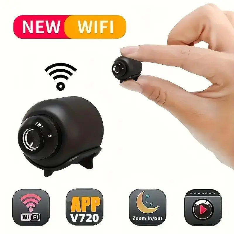 Wireless Home Surveillance Camera 720P HD Supports WiFi, Magnetic USB Charging, Indoor/Outdoor Dual Use, Built-in Battery, Magnetic Mounting