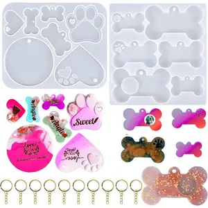 Tag  Molds,   Mold for  Casting   Tags,  Mold Set with 10 Keychains, DIY  Pendant Charm Crafts-Make   Name Tags