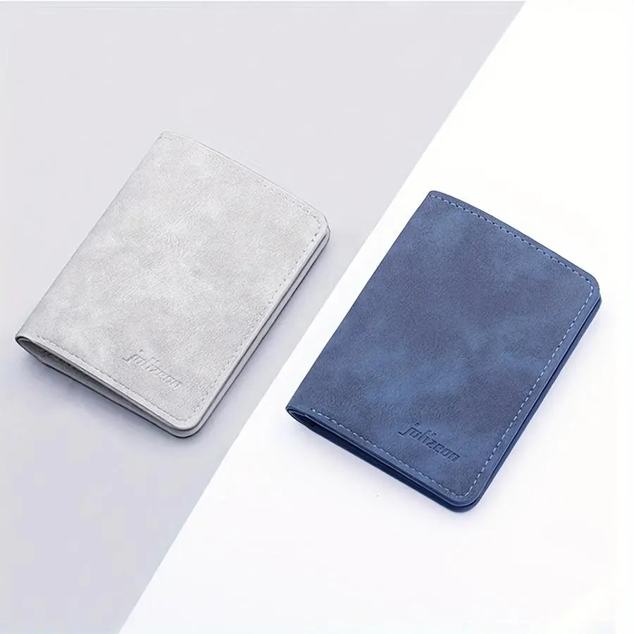 1pc Men's Mini Small Wallet - Ultra-thin Multi-functional Driver's License PU Leather Wallet, Multi-card Slots Document Vertical Card Holder - For Men - Suitable for Everyday Carry - Perfect Gift for Businessmen & Travelers