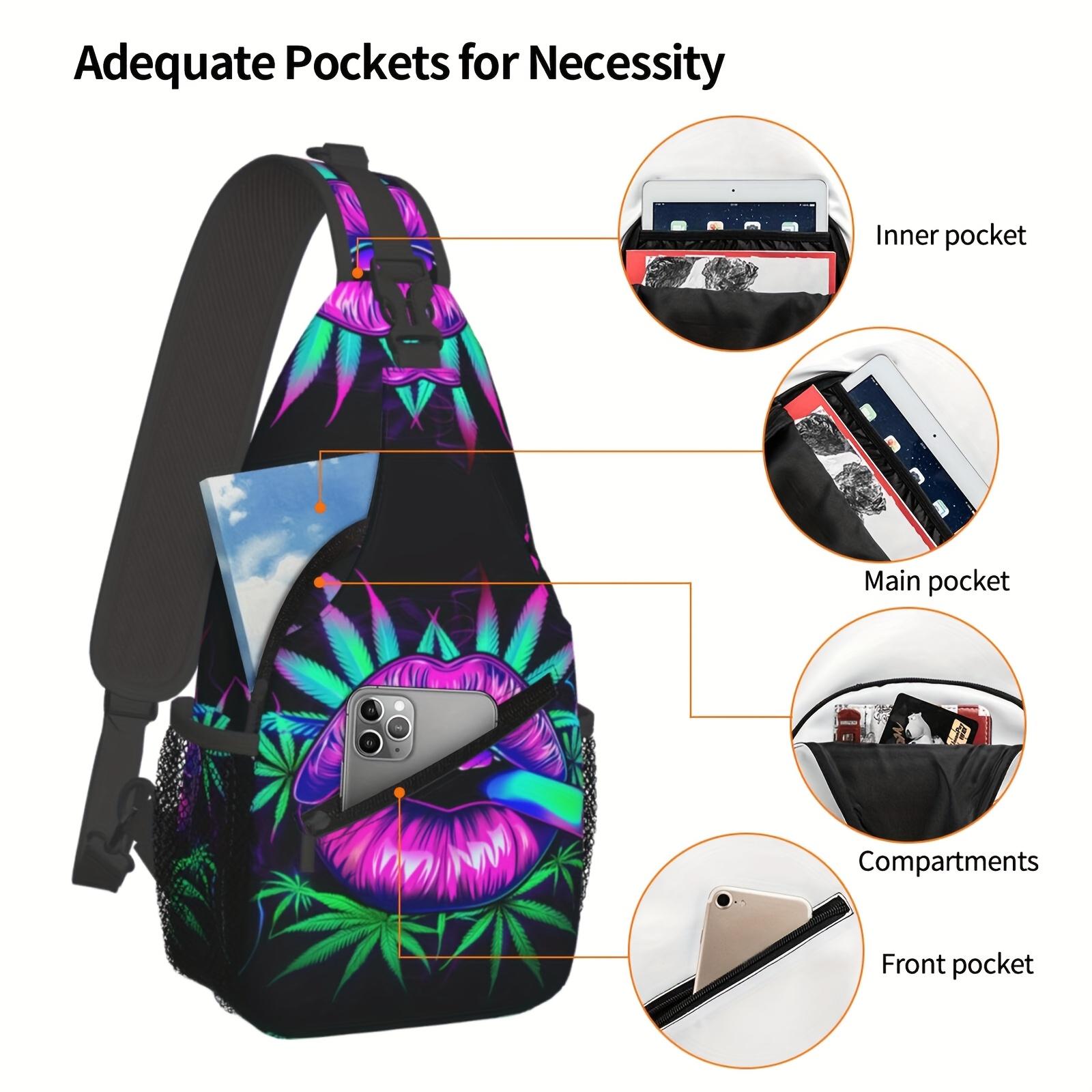 Crossbody Chest  Hiking Colored Lips Shoulder  Folding Large Capacity Fashion Durable Can Be Used For Shopping, Work, Leisure Travel Beach  Fishing  Travel Accessories Must Have  For School Back To School Christmas Gifts bag backpack