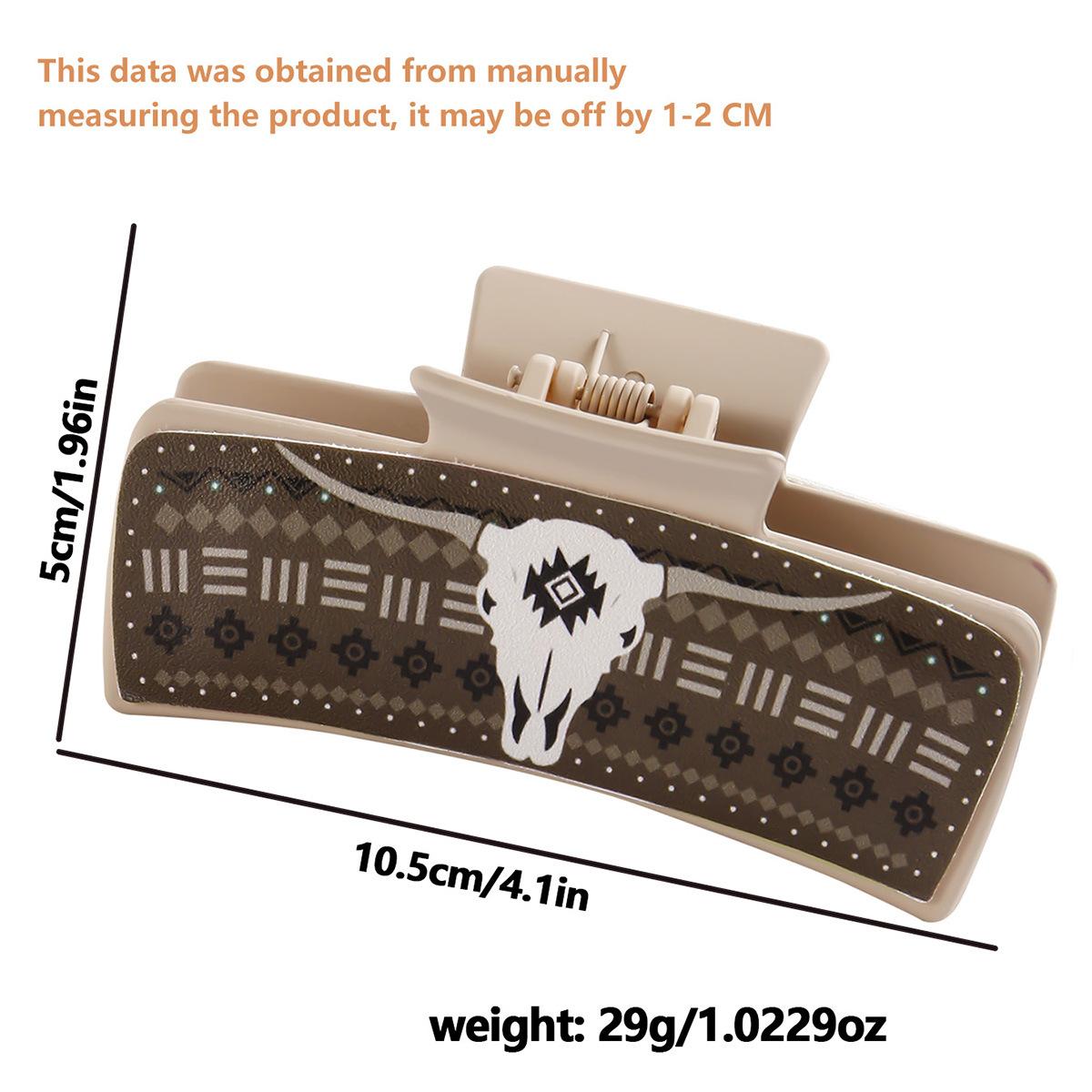 Multicolor Bull Head Square Hair Clip Style Leather PU Simple Versatile European and American Shark Clip High Ponytail Claw Clip