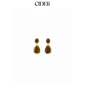 Cider 18K GOLD PLATED STAINLESS STEEL RESIN DROP EARRINGS