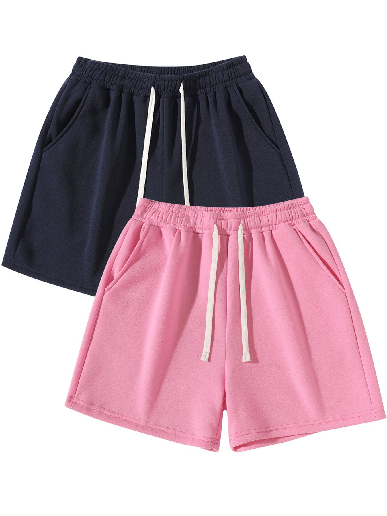 Men's Solid Color Drawstring Waist Shorts, Regular Fit Casual Comfy Breathable Shorts for Daily Wear, Men's Bottoms for All Seasons, Everyday Short Shorts, Homewear, Loungewear