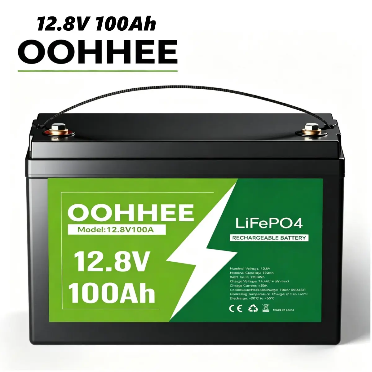 OOHHEE 12V 100Ah LiFePO4 Battery - Built-in BMS, Long Cycle Life for RV, Marine, Solar Off-Grid Applications,techvibes