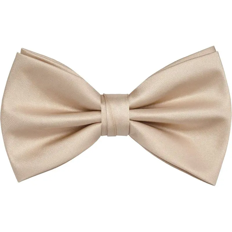 Champagne-colored men's bow tie, adjustable pre-tied silk blend bow tie, suitable for weddings, business parties, and other occasions